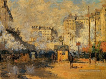 Claude Monet œuvres - Extérieur de la gare Saint Lazare Effet de lumière solaire Claude Monet